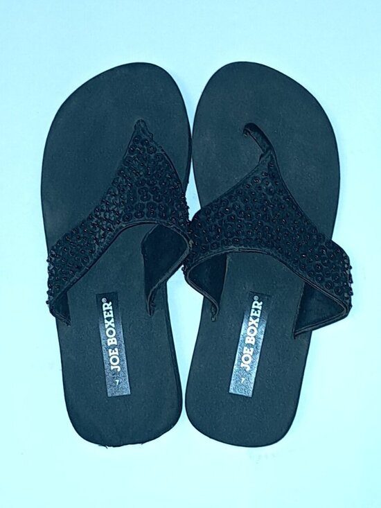 Joe Boxer Shoes - JOE BOXER Sequin Flip Flop Sandal Lightweight Soft Cushioned Footbed 1.6" Heel